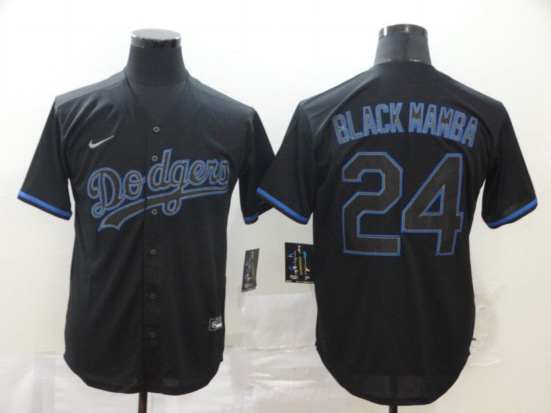 Men Los Angeles Dodgers #24 Blackmamba Black Nike Game MLB Jerseys
